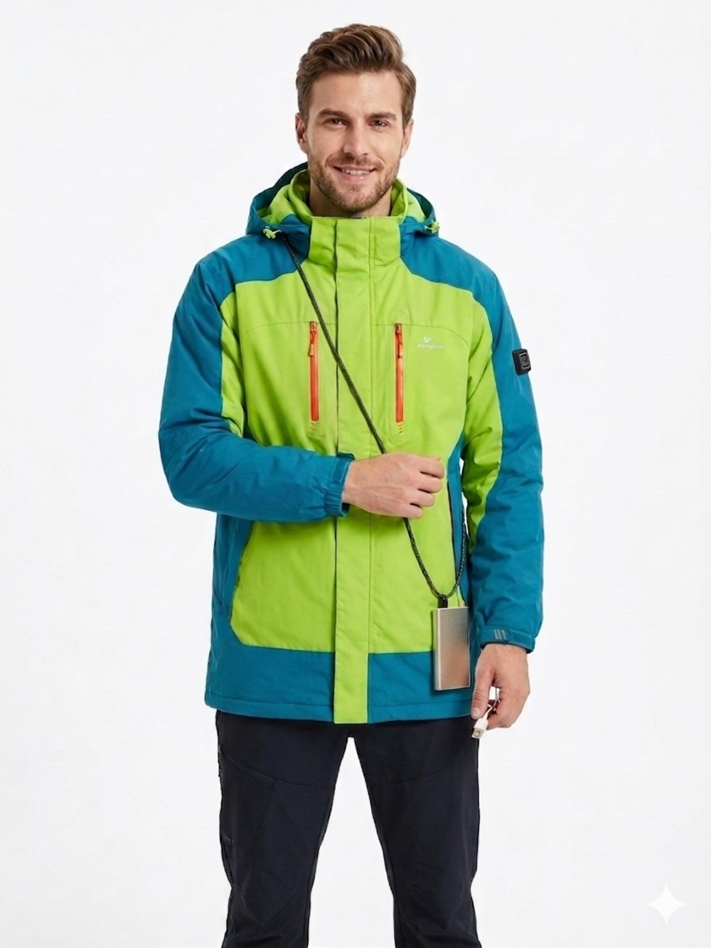 ​KempGear Heated Outdoor Snow Jacket - Waterproof Hooded Outdoor Coat - XXL